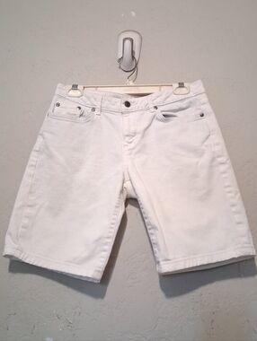 Garnet Hill White Denim Bermuda‎ Short Sz28  Made Colombia Summer Casual Unisex